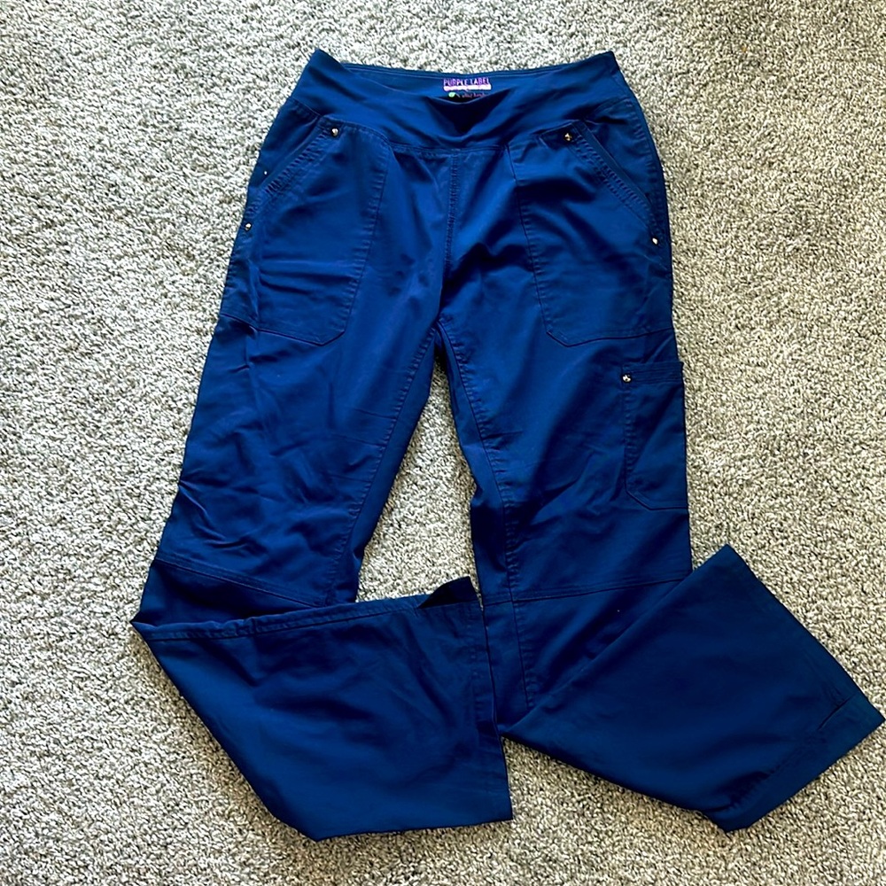 Purple label by healing hands navy yoga scrub pants